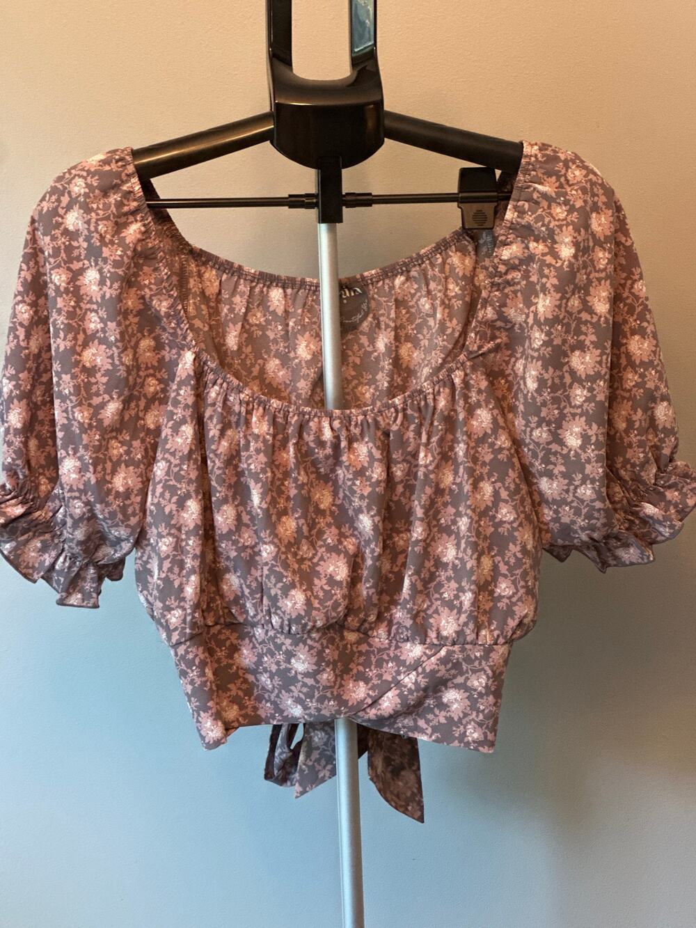 Arula Floral Smocked Babydoll V-Neck Top Pink Multi Size XXL Plus Size